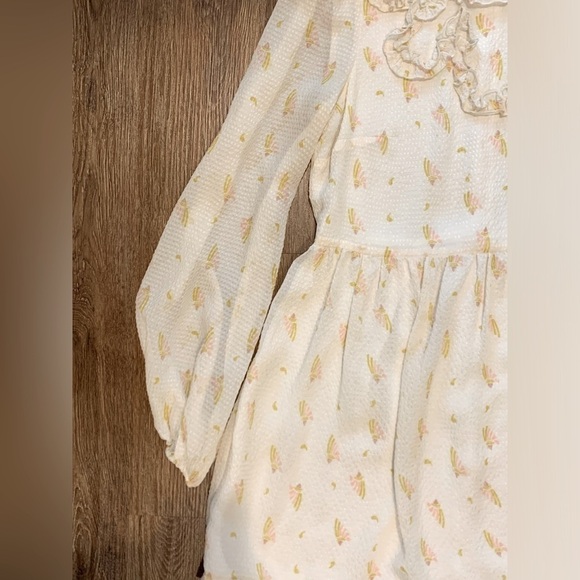 NWOT/Excellent Condition, Free People Long Sleeve Muted Paisley Mini Dress, Sz 6 - Picture 3 of 12